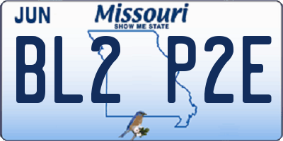 MO license plate BL2P2E