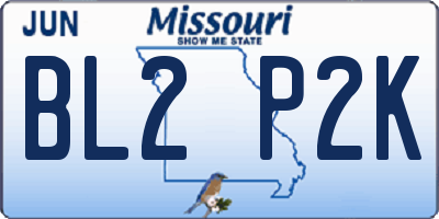 MO license plate BL2P2K
