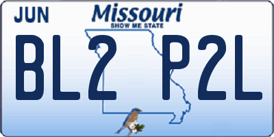 MO license plate BL2P2L