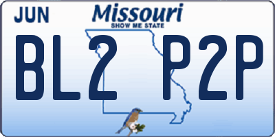 MO license plate BL2P2P