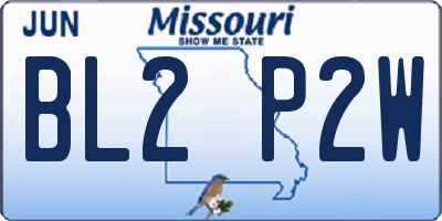 MO license plate BL2P2W