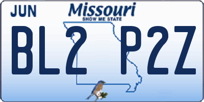 MO license plate BL2P2Z