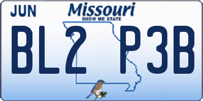MO license plate BL2P3B