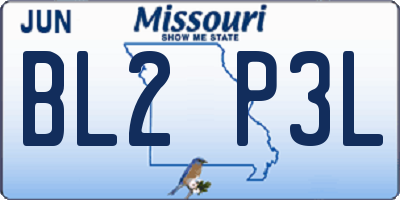 MO license plate BL2P3L