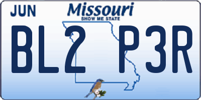 MO license plate BL2P3R