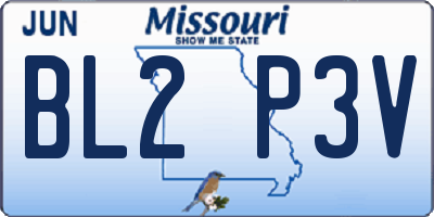 MO license plate BL2P3V