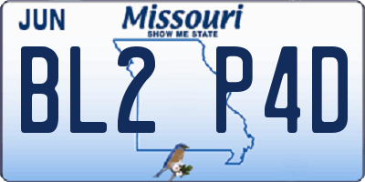 MO license plate BL2P4D