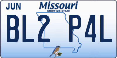 MO license plate BL2P4L