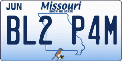 MO license plate BL2P4M