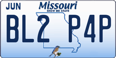 MO license plate BL2P4P