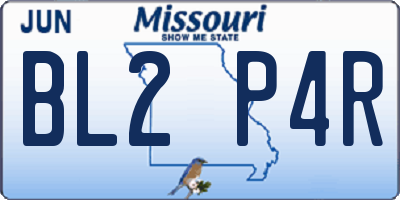 MO license plate BL2P4R