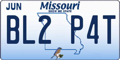 MO license plate BL2P4T