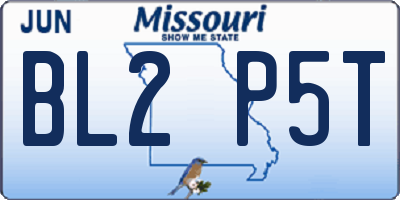MO license plate BL2P5T