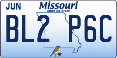 MO license plate BL2P6C