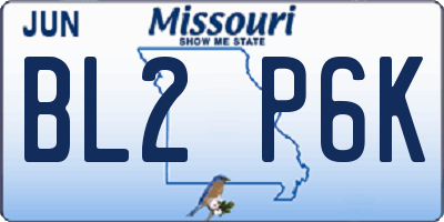 MO license plate BL2P6K