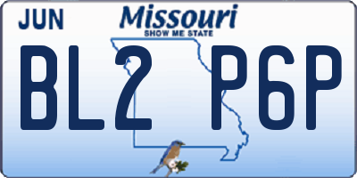 MO license plate BL2P6P
