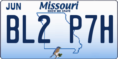 MO license plate BL2P7H