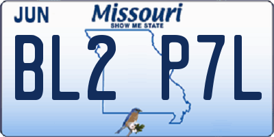 MO license plate BL2P7L