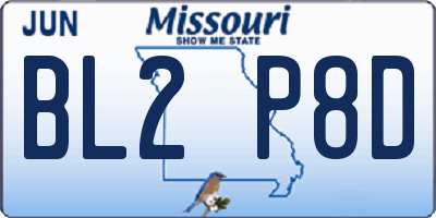 MO license plate BL2P8D