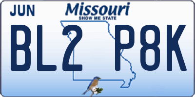MO license plate BL2P8K