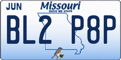MO license plate BL2P8P