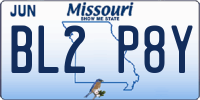 MO license plate BL2P8Y