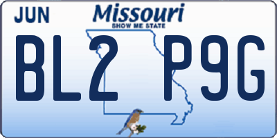 MO license plate BL2P9G