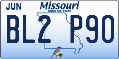 MO license plate BL2P9O