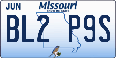 MO license plate BL2P9S