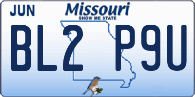 MO license plate BL2P9U