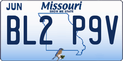 MO license plate BL2P9V