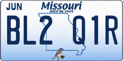 MO license plate BL2Q1R