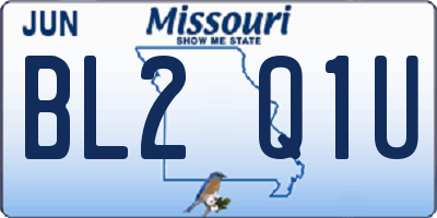 MO license plate BL2Q1U
