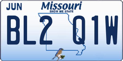 MO license plate BL2Q1W