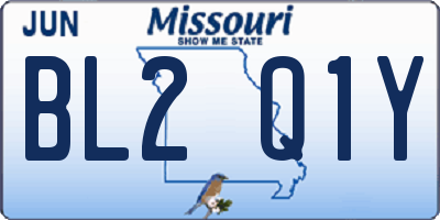 MO license plate BL2Q1Y