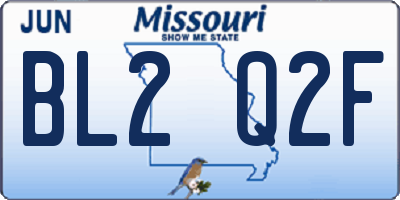 MO license plate BL2Q2F