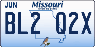 MO license plate BL2Q2X