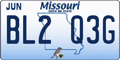MO license plate BL2Q3G
