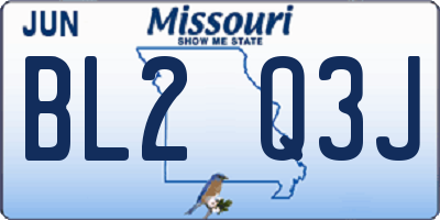 MO license plate BL2Q3J
