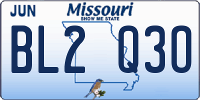 MO license plate BL2Q3O