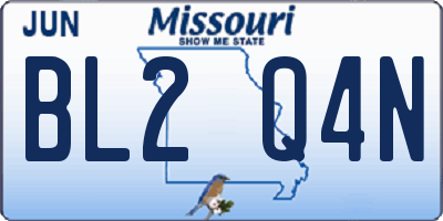 MO license plate BL2Q4N