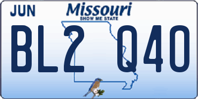 MO license plate BL2Q4O