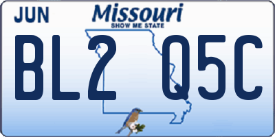 MO license plate BL2Q5C