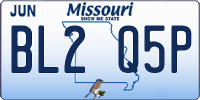 MO license plate BL2Q5P