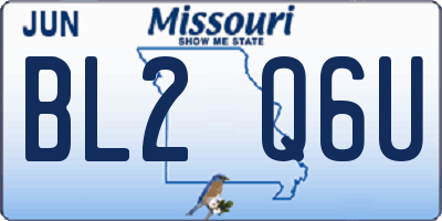MO license plate BL2Q6U
