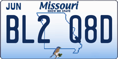 MO license plate BL2Q8D