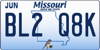 MO license plate BL2Q8K