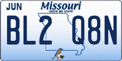 MO license plate BL2Q8N