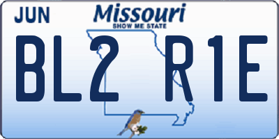 MO license plate BL2R1E