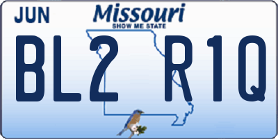 MO license plate BL2R1Q